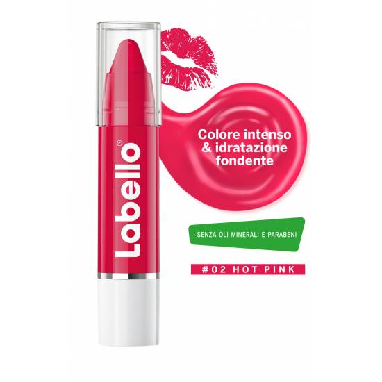 LABELLO Crayon Lipstick 02 Hot Pink COLORE INTENSO IDRATAZIONE FONDENTE