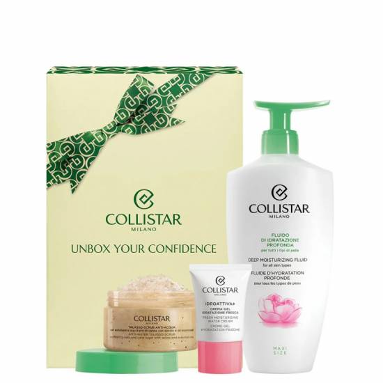 Collistar Cofanetto Fluido di Idratazione Profonda 400ml con Talasso Scrub 150gr e Crema-Gel Idratazione Fresca 15ml